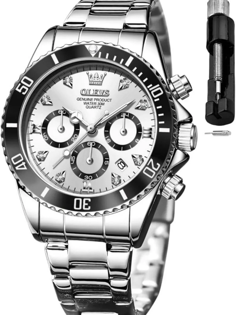 Stylish Women's Diamond Dress Watch - Analog Quartz, Waterproof, Luminous